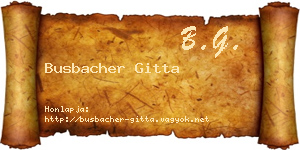 Busbacher Gitta névjegykártya